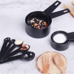 Set of 10 pieces of plastic spoons for weighing, black color